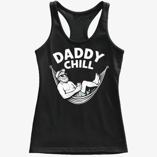 Daddy Chill Relax Tee graphic Women's Tank Top in Midnight
