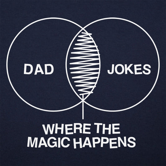 Dad Joke Magic Venn Diagram, Where the Magic Happens graphic tee design