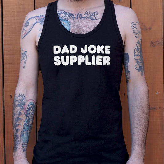 Dad Joke Supplier graphic Men's Tank Top in Black