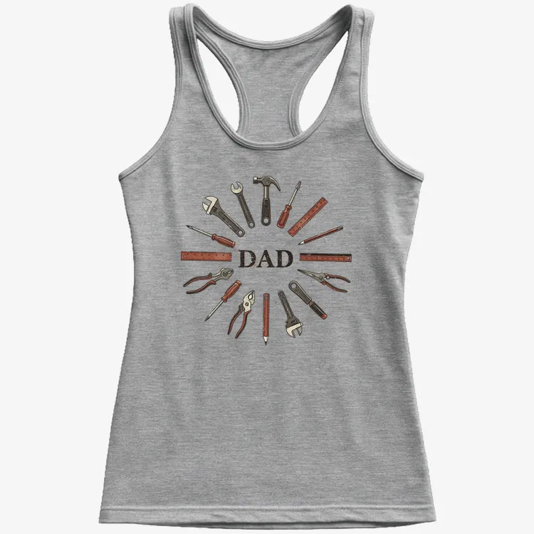 Dad's Toolbox of Love-Women's Tank Top-Gray Granite