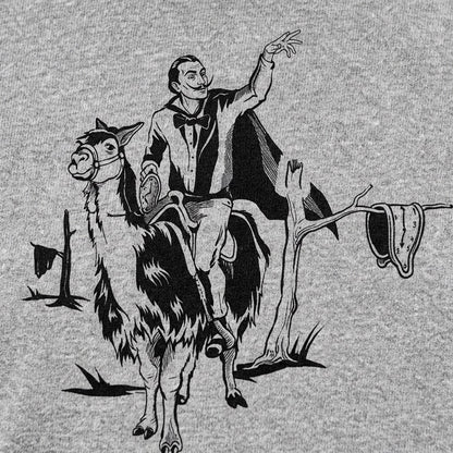 Dali Llama Surrealist Artist Riding a Llama detail