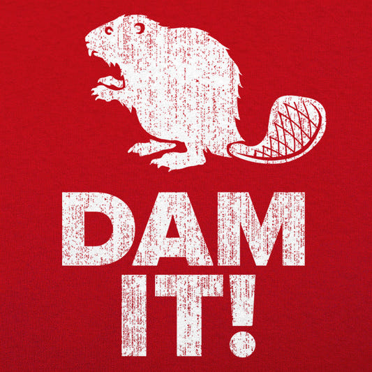 Dam It Beaver Angry Beaver Pun Design graphic Unisex Heavyweight T-Shirt in Red