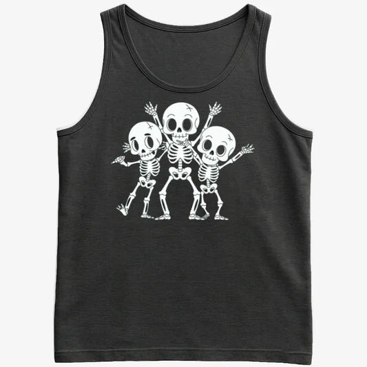 Dancing Skeleton Trio Tee graphic Men's Tank Top in Black