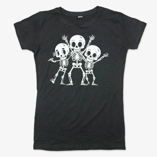 Dancing Skeleton Trio Tee graphic Women's T-Shirt in Midnight