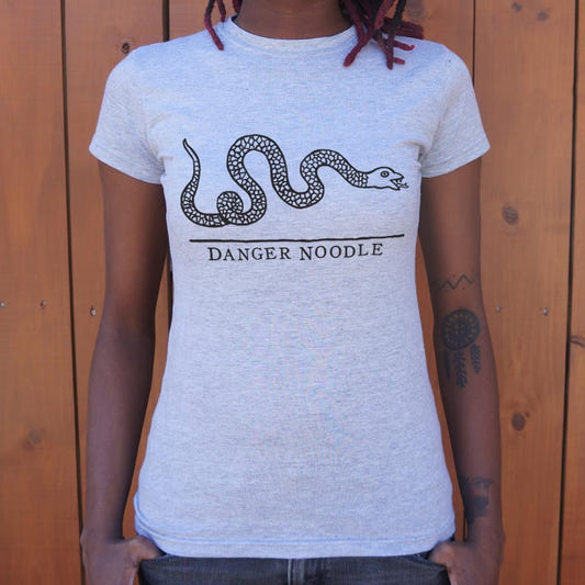 Danger Noodle Snake Illustration graphic Women's T-Shirt in Gray Granite