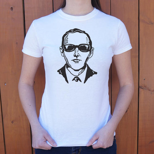 DB Cooper Mystery Hijacker Composite Sketch graphic Women's T-Shirt in Snow