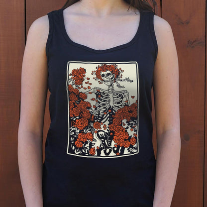 Dead and Roses Skeleton Retro Graphic