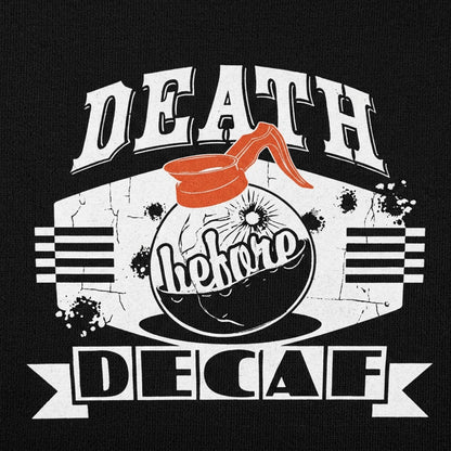 Death Before Decaf Coffee Pot Design detail