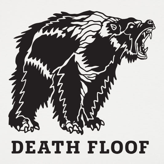Death Floof Angry Grizzly Slang Name graphic Unisex Heavyweight T-Shirt in White