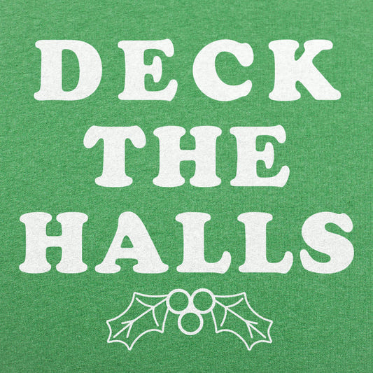 Deck The Halls Christmas Holly Graphic Unisex Heavyweight T-Shirt in Kelly Green Heather