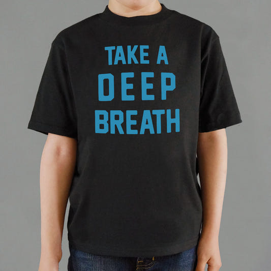 Take a Deep Breath Motivational Quote graphic Kids T-Shirt in Black