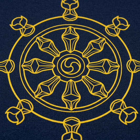 Dharma Wheel Eight Spoked Buddhist Symbol detail