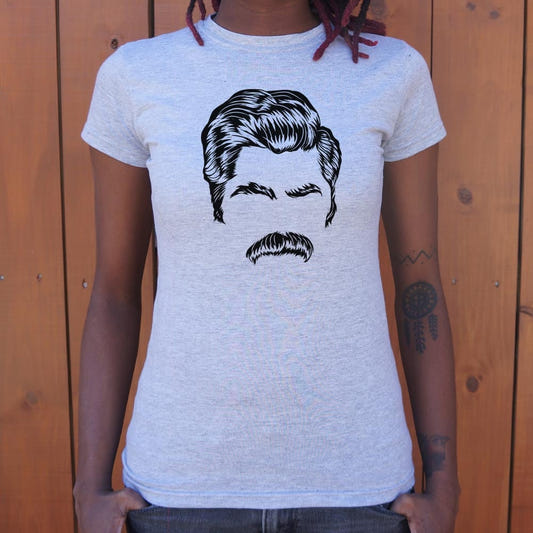 Director Of Mustache graphic Women's T-Shirt in Gray Granite