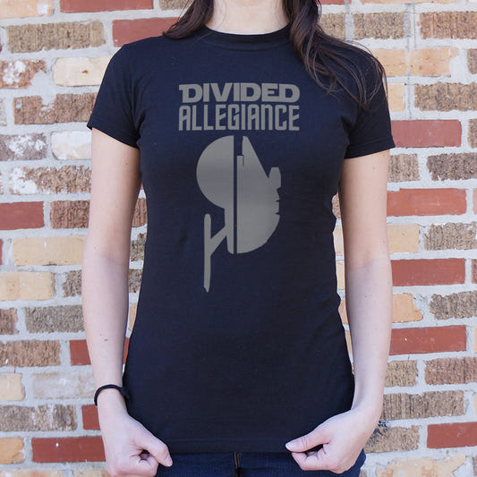 Divided Allegiance Split Starship Mashup graphic Women's T-Shirt in Midnight