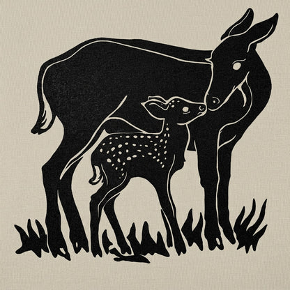 Doe And Fawn Deer Mother and Baby Graphic detail