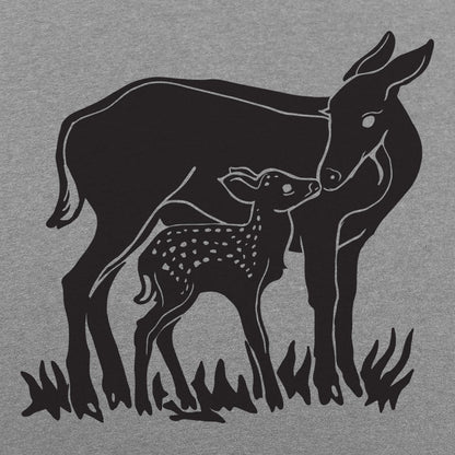 Doe And Fawn Deer Mother and Baby Graphic