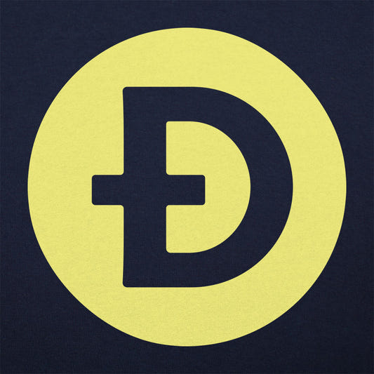 Dogecoin Coin Logo Cryptocurrency graphic Unisex Heavyweight T-Shirt in Navy Blue