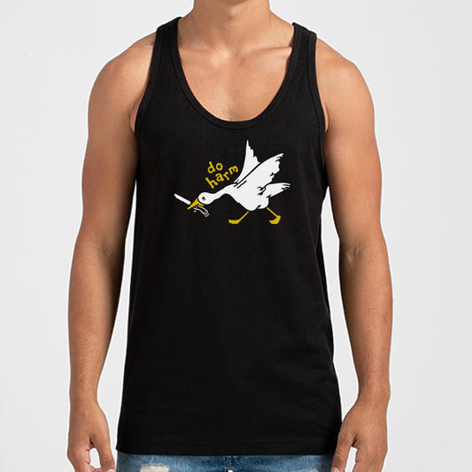 Do Harm Goose graphic Men's Tank Top in Black