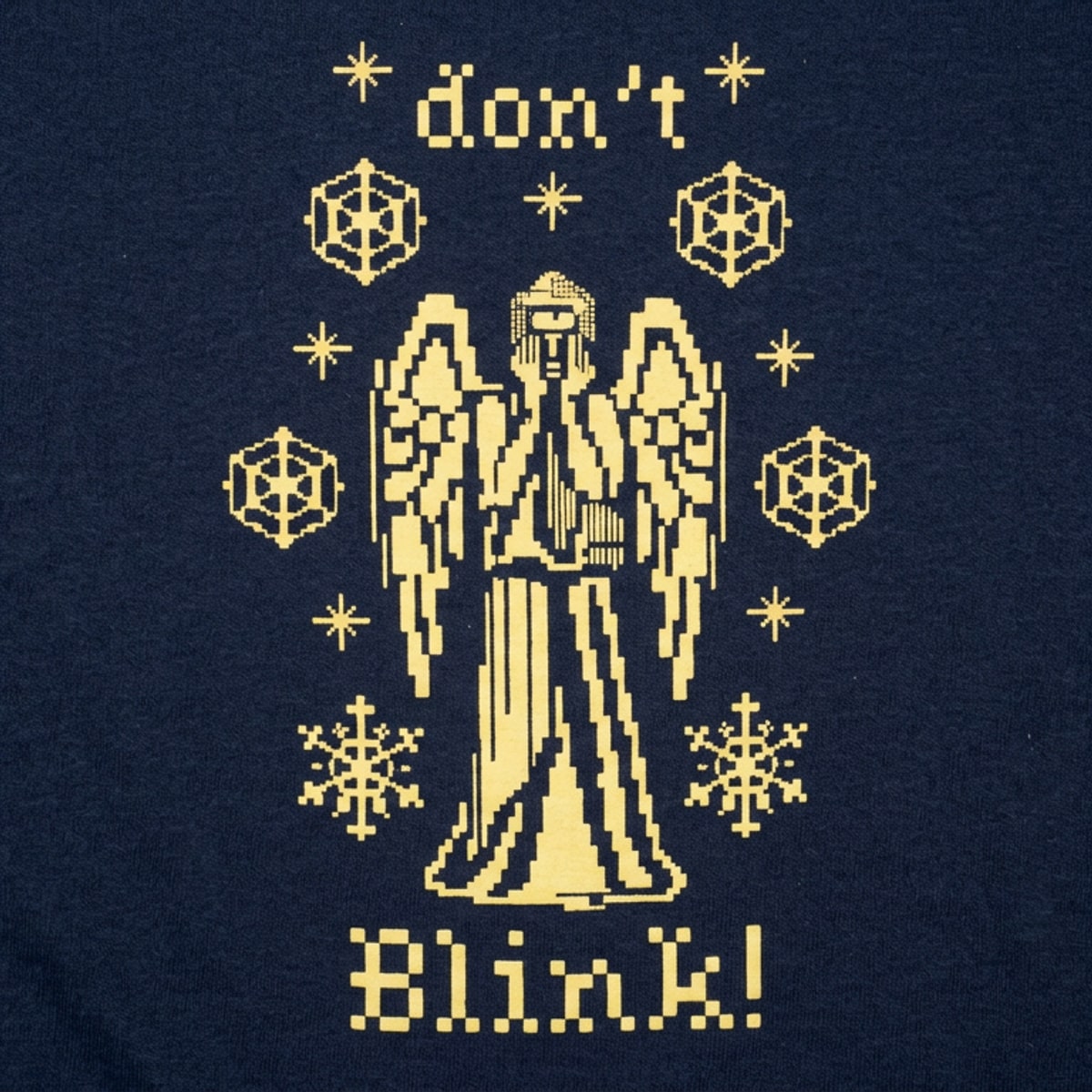 Don't Blink Needlepoint Creepy Christmas Angel Statue detail