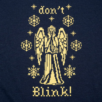 Don't Blink Needlepoint Creepy Christmas Angel Statue detail