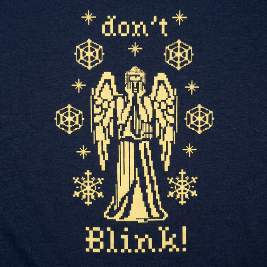 Don't Blink Needlepoint Creepy Christmas Angel Statue detail