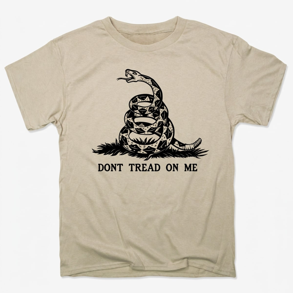 Don't Tread On Me Coiled Rattlesnake Flag in Sand
