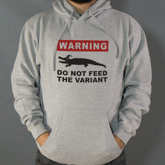 Do Not Feed the Variant Alligator Warning Sign graphic Hoodie in Gray Heather