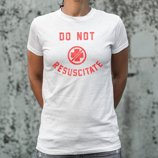 Do Not Resuscitate Medical Warning Symbol graphic Women's T-Shirt in Snow