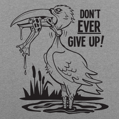 Don't Ever Give Up Stork Eating Frog