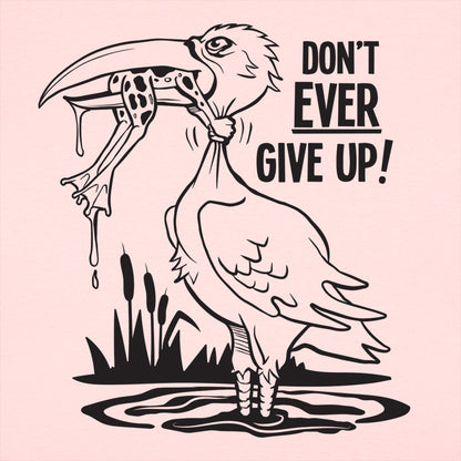 Don't Ever Give Up Stork Eating Frog