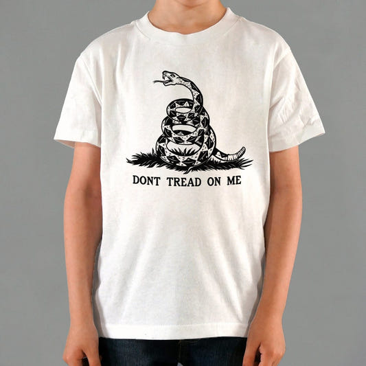 Don't Tread On Me Coiled Rattlesnake Flag graphic Kids T-Shirt in White