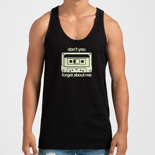 Don't You Forget About Me Retro Cassette Tape graphic Men's Tank Top in Black