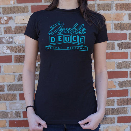 Double Deuce Jasper Missouri Roadhouse Bar Sign graphic Women's T-Shirt in Midnight