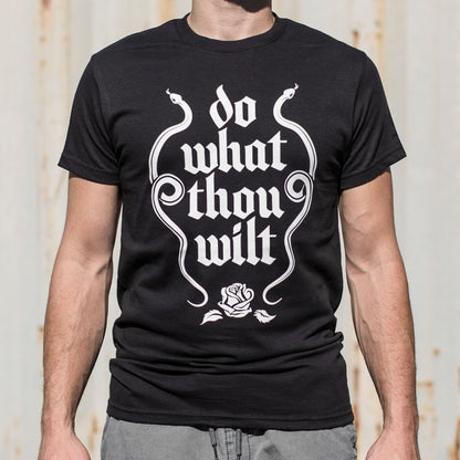 Do What Thou Wilt Twin Snakes and Rose Gothic Quote