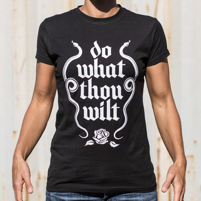 Do What Thou Wilt Twin Snakes and Rose Gothic Quote