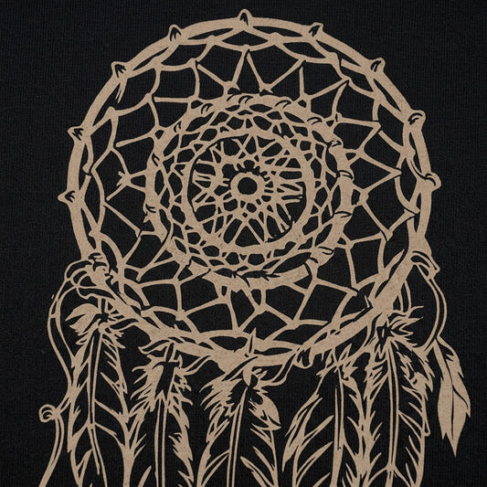 Dream Catcher with Woven Feathers Design detail