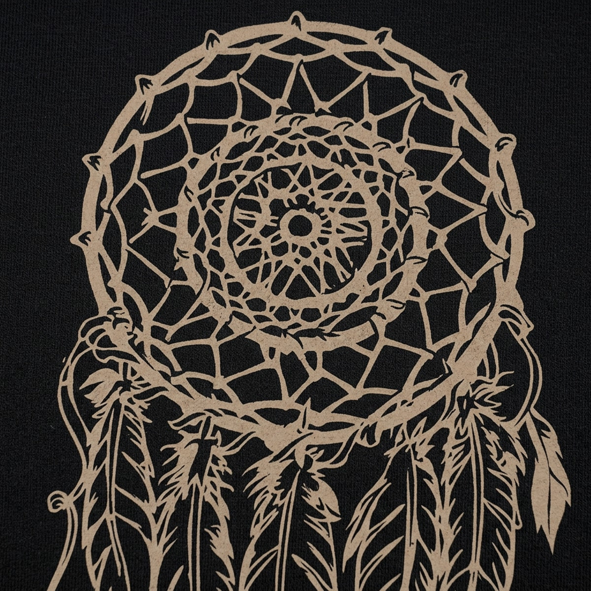 Dream Catcher with Woven Feathers Design detail