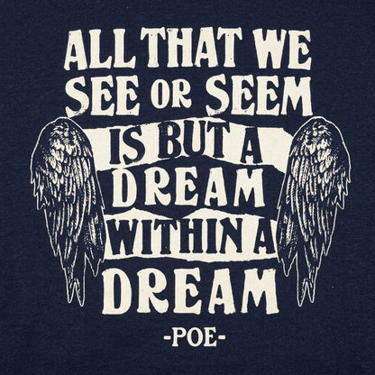 Dream Within A Dream Edgar Allan Poe Quote with Angel Wings detail