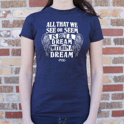Dream Within A Dream Edgar Allan Poe Quote with Angel Wings