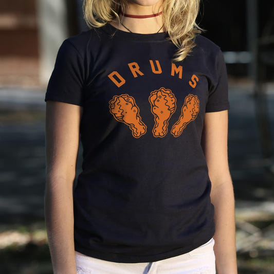 Chicken Drums Graphic Women's T-Shirt in Midnight