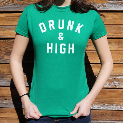 Drunk and High Varsity Letter Print