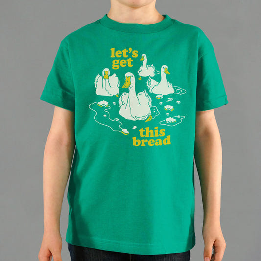 Let's Get This Bread Ducks Swimming graphic Kids T-Shirt in Green