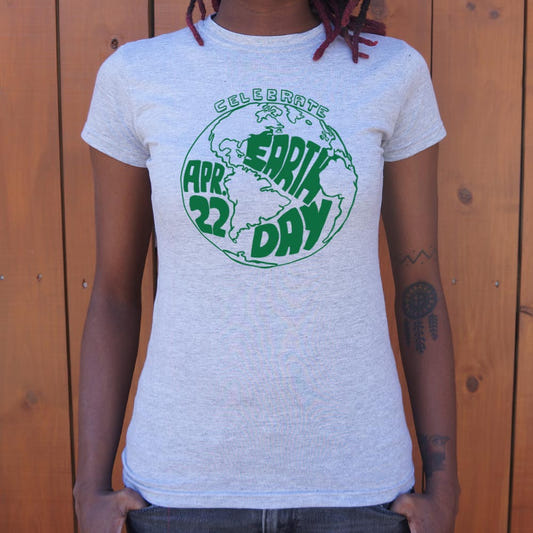Celebrate Earth Day April 22 Globe Design graphic Women's T-Shirt in Gray Granite