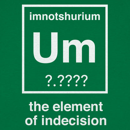 Element of Indecision Um Imnotshurium Periodic Table Pun