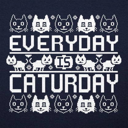 Every Day Is Caturday Ugly Sweater Style Cat Pattern