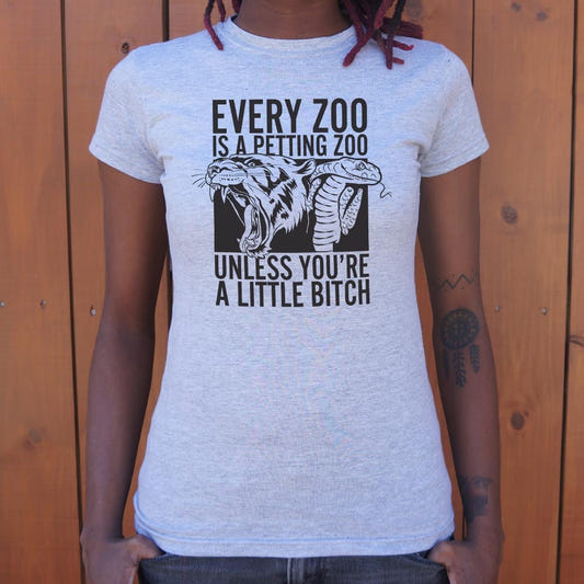 Every Zoo Is a Petting Zoo graphic Women's T-Shirt in Gray Granite