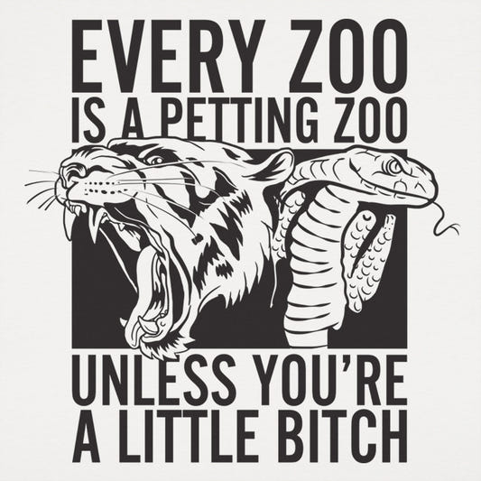 Every Zoo Is a Petting Zoo graphic Unisex Heavyweight T-Shirt in White