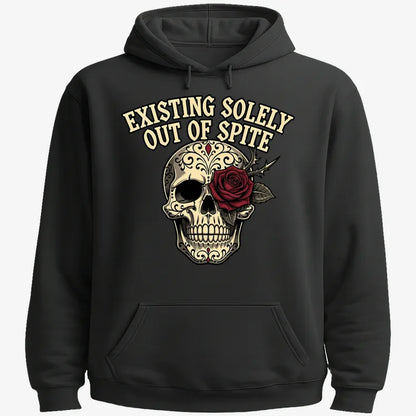 Existing Solely Out of Spite-Hoodie-Black