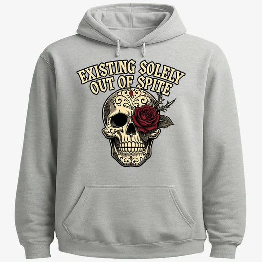 Existing Solely Out of Spite-Hoodie-Gray Heather