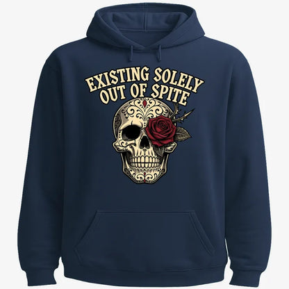 Existing Solely Out of Spite-Hoodie-Navy Blue